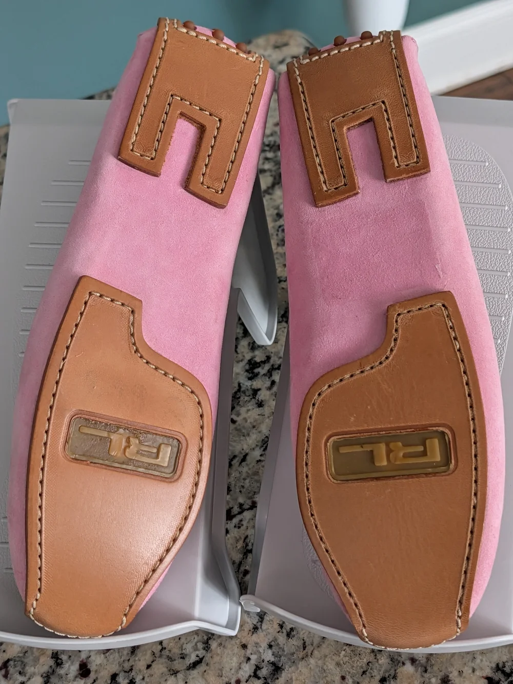 Ralph Lauren Pink Suede Driving Shoes/Mocassins Sz 5.5